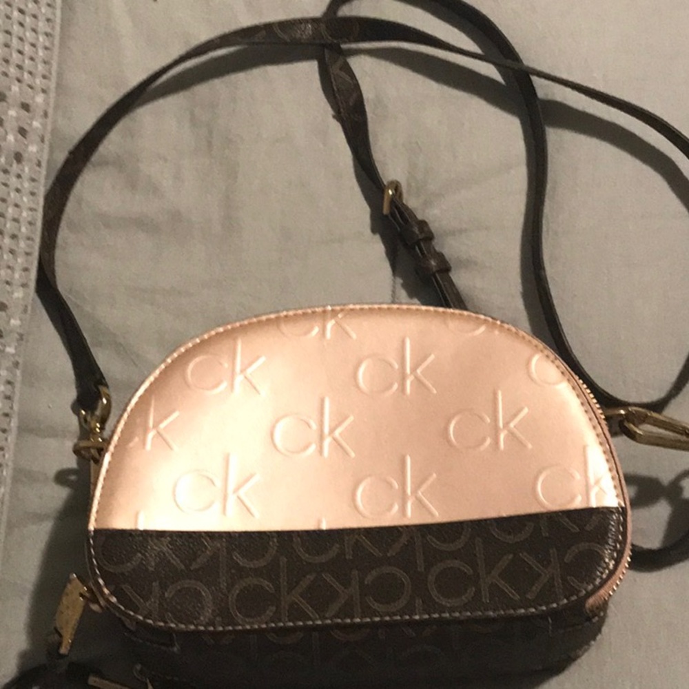 Calvin Klein Blush and Ebony Crossbody Bag - Picture 2 of 3